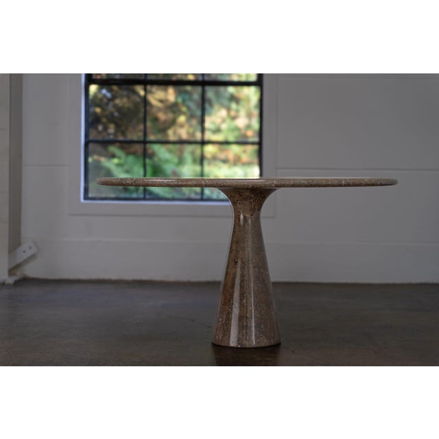 Stone Italian Brown-Grey Marble Dining Table by Angelo Mangiarotti, 1970s For Sale - Image 7 of 15