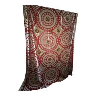 1950s Red Suzani Chenille Blanket For Sale