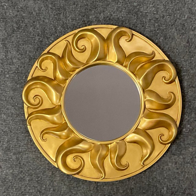 1980s Post Modern Hollywood Regency Sun Accent Wall Mirror. For Sale - Image 6 of 11