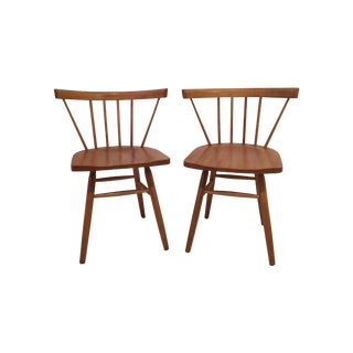 Petite Nakashima Style Chairs - A Pair For Sale