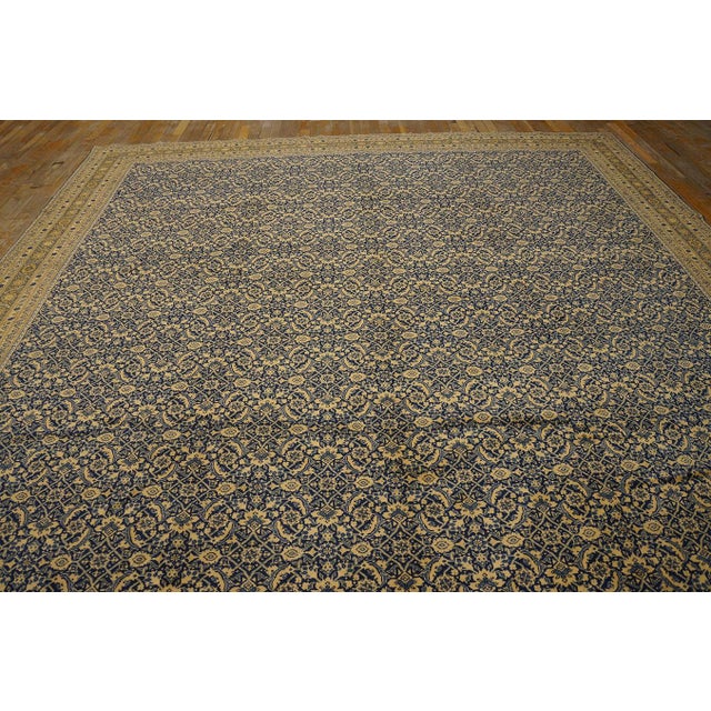 Beautiful Decorative Large Size Allover-Floral Design Navy Color Antique Persian Tabriz Rug For Sale - Image 11 of 11