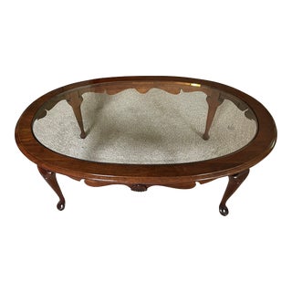 1990s Vintage Queen Anne Style Solid Cherry Coffee Table by Pennsylvania House For Sale