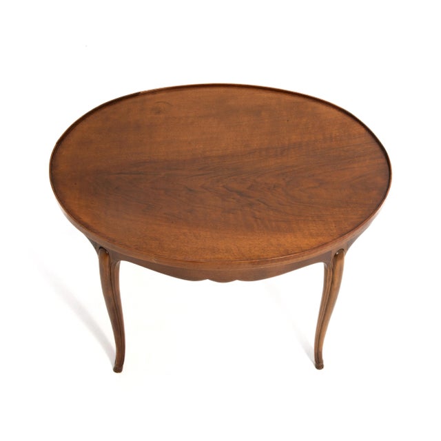 Wood Antique French Walnut Coffee Cocktail Table Cabriole Leg Hoof Feet For Sale - Image 7 of 12