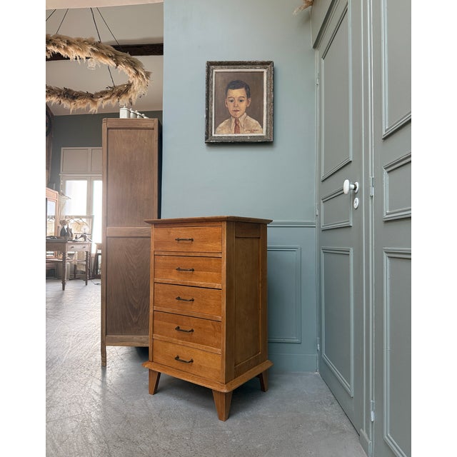 Small Vintage Chest of Drawers in Oak, 1960s For Sale - Image 15 of 15