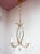 French Brass Chandelier with 3 Arms and Crystals, 1940s For Sale - Image 6 of 12