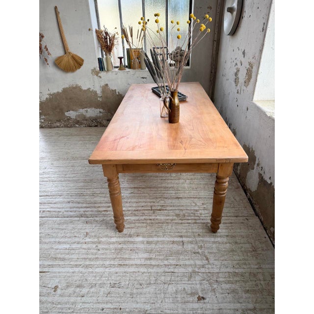 Cherrywood Farmhouse Table, 1950s For Sale - Image 13 of 18