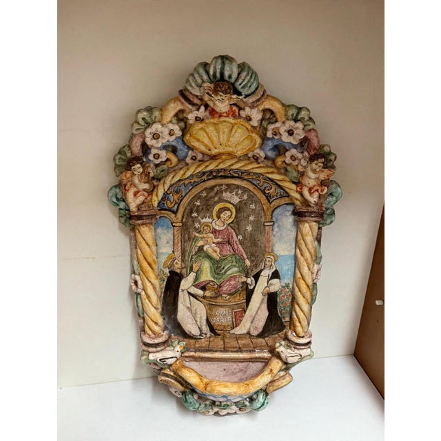 Holy Water Stoup of Our Lady of Pompeii, 1950 For Sale - Image 13 of 13