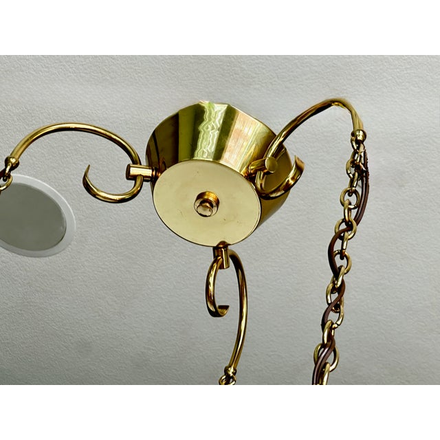 Trio (3) Mid-Century Hollywood Regency Pierced Brass Cluster Pendant Chandelier $4,500 For Sale - Image 16 of 18