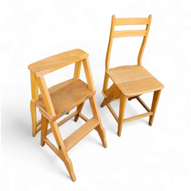 Library Ladder Chairs, 1950s, Set of 2 For Sale - Image 16 of 18