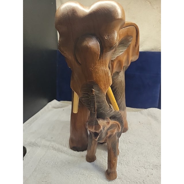 This vintage wooden figurine is a beautiful addition to any collection. Handmade with intricate details, this elephant...