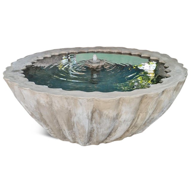 Make a statement in the garden with this generously proportioned round cement fountain, featuring a softly weathered...