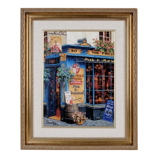 Late 20th Century Viktor Shvaiko "The Prince Edward" Artist Hand Signed Limited Edition 278/375 Luxuriously Framed and Matted Serigraph Hard to Find For Sale