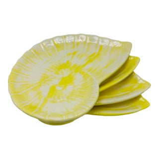 Vintage Handmade Shell Plates - Set of 4 For Sale