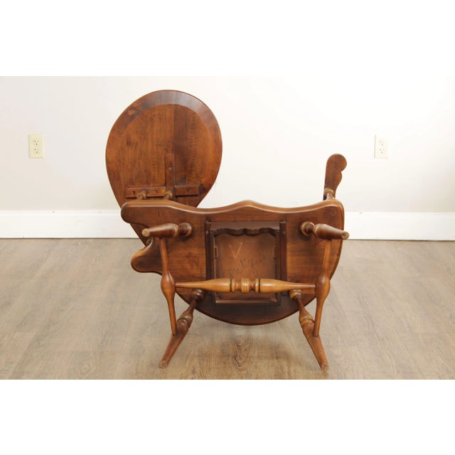 Brown 1970s Frederick Duckloe & Bros Windsor Style Writing Armchair For Sale - Image 8 of 13