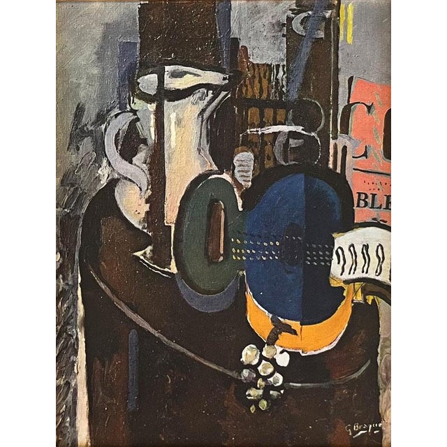 Abstract Braque 1946 La Guitare Bleue 9 Framed For Sale - Image 3 of 3
