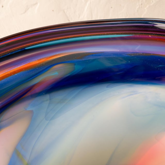 David Goldhagen Cosmic Vortex Art Glass Pod on Stand For Sale - Image 10 of 11