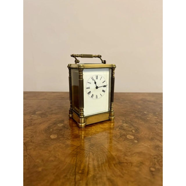 Antique Victorian Brass Carriage Clock, 1860 For Sale - Image 4 of 7