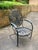 no maker’s mark Francois Carre Cantilever Garden Rocker. black and beautiful antique strap iron garden chair in amazing...