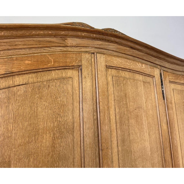 Vintage French Louis XVI Style Wardrobe in Oak For Sale - Image 10 of 12