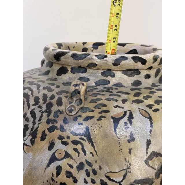 20th Century Cheetah Motif Ceramic Urn For Sale - Image 12 of 17