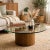 Vintage Henredon Mid-Century Modern Drum Coffee Table | Sculptural Walnut & Oak Pedestal | Starburst Parquetry | Harvey Probber Style For Sale - Image 9 of 9