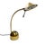 Sculptural vintage brass desk or table lamp featuring a curved gooseneck-style stem, domed weighted base and adjustable...