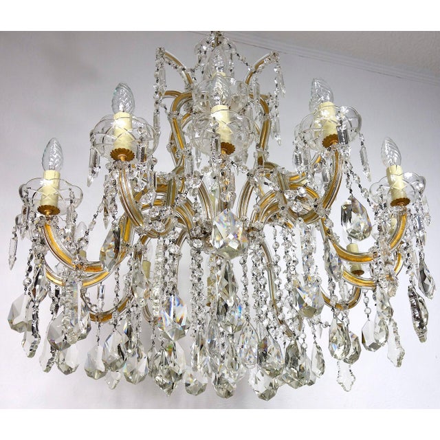 Crystal 18-Light Chandelier, 1990s For Sale - Image 12 of 17