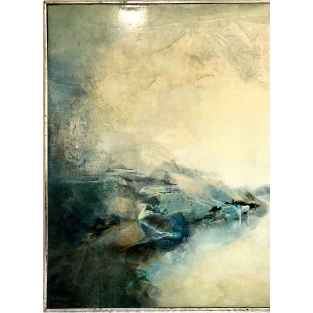 Abstract Expressionism Rare Late 20th-Century Signed Mexican Abstract Expressionist Painting by Wita Wygard For Sale - Image 3 of 11