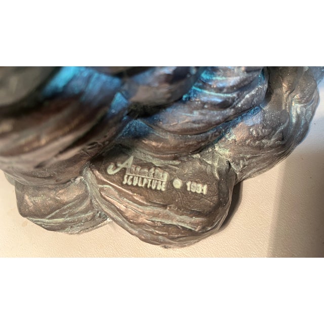 21" Buddha Sculpture Goddess Guan Yin Cold Cast Bronze Over Plaster For Sale In Providence - Image 6 of 7