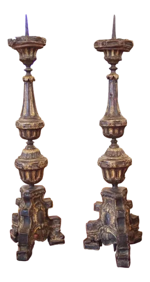 Louis XIV Tole Candlesticks
