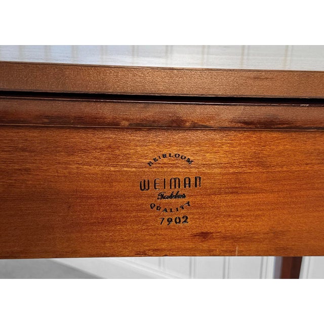 Antique Hepplewhite Inlaid Mahogany Expanding Half Moon Console Card Table For Sale - Image 15 of 15