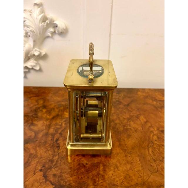 Late 19th Century Antique French Brass Carriage Clock from Latshea & Sons Edinburgh, 1880 For Sale - Image 5 of 13
