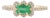 Art Deco Zambian Emerald & Diamond Halo Ring Size 9 in 14k Yellow Gold For Sale