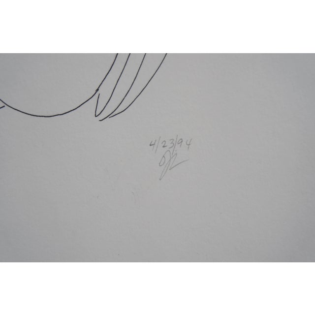 Ink Drawing Slumbering Angel 1994 For Sale - Image 4 of 6