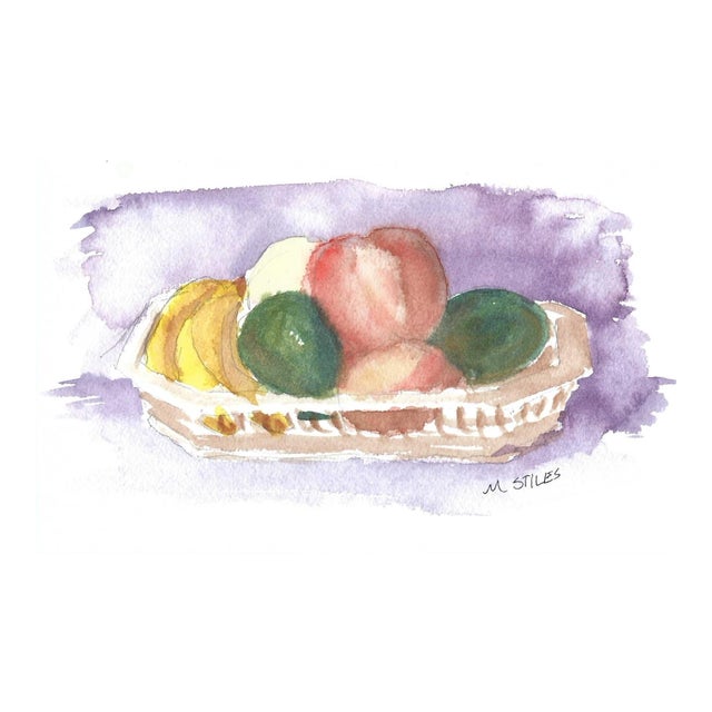 Martha Stiles Fruit Still Life Watercolor For Sale