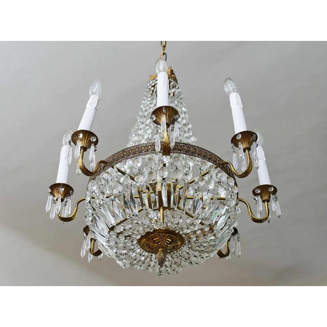 Classic Crystal Chandelier with Thirteen Bulbs For Sale - Image 3 of 10