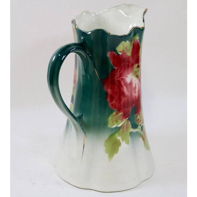 French Country Turn-of-the-Century French K&g Lunéville "Les Roses" Semi-Porcelain Water Pitcher For Sale - Image 3 of 15