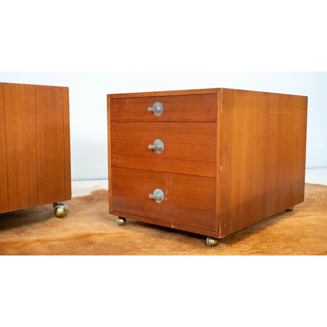 1960s 1960s Finn Juhl France and Son Rolling Cabinets - A Pair For Sale - Image 5 of 13