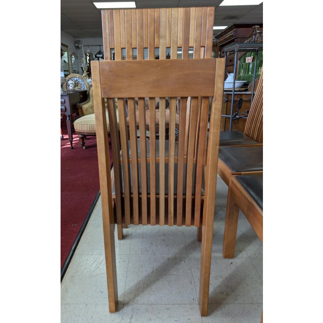 Late 20th Century Monumental Studio Crafted Dining Table & 8 Chairs, Cherry Wood & Tile For Sale - Image 14 of 18