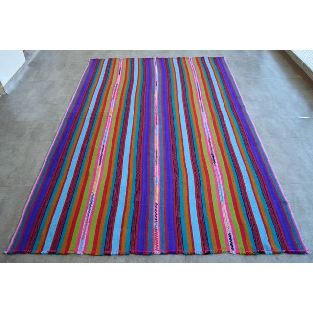 1960s Hand Woven Kilim Rug For Sale - Image 9 of 9