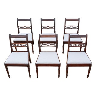 Antique Georgian Mahogany Dining Chairs, 1800s, Set of 6 For Sale