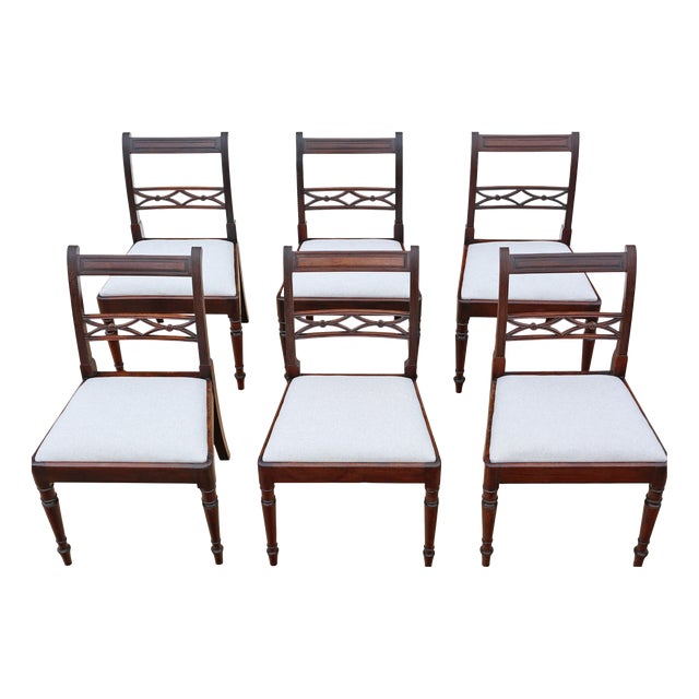 Antique Georgian Mahogany Dining Chairs, 1800s, Set of 6 For Sale