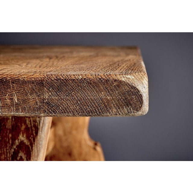 Brutalist Oak Coffee Table from De Puydt, Belgium, 1970s For Sale - Image 10 of 11
