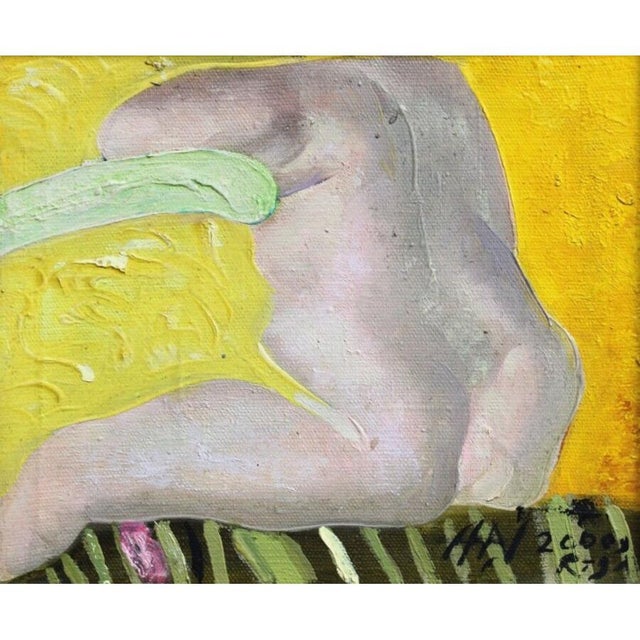Arturs Nikitins, Torso on Yellow, 2000, Oil on Canvas For Sale - Image 4 of 6