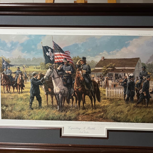 1999 Original Print Signed Numbered by Dale Gallon Framed Titled Expecting a Battle For Sale - Image 12 of 12