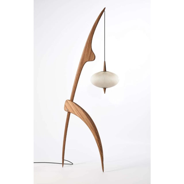 Limited Edition Rispal 'Praying Mantis Zébrant' Floor Lamp in Zebra Wood For Sale In Los Angeles - Image 6 of 13