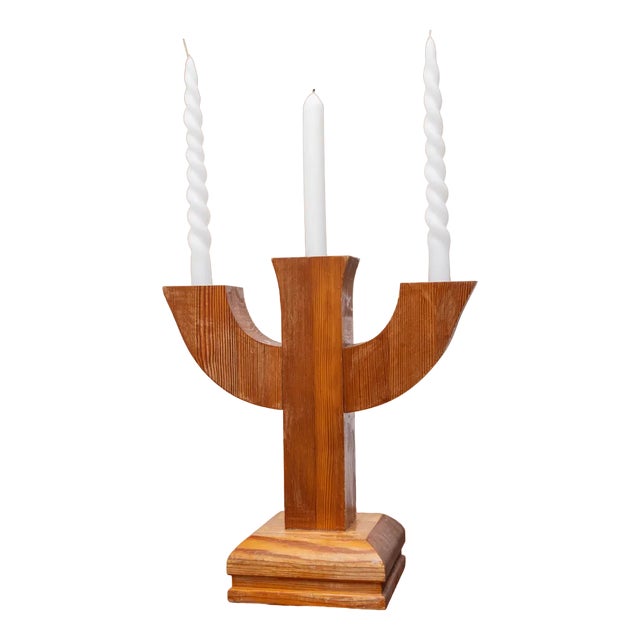 Candleholder in Wood, Italy, 1950s For Sale