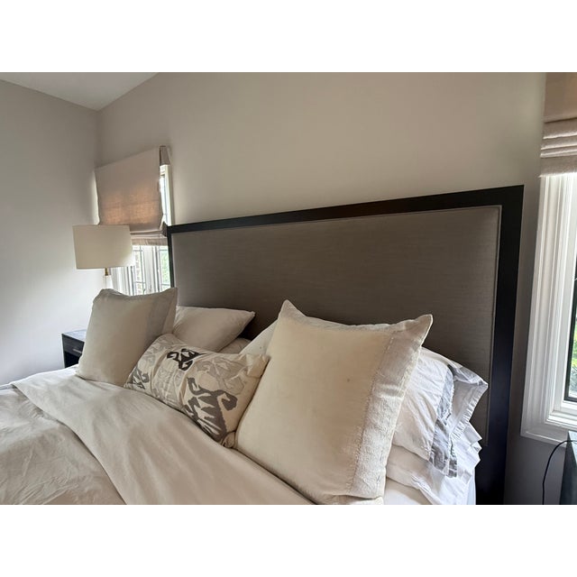 2020s French Contemporary Fabric Panel Bed For Sale - Image 5 of 12