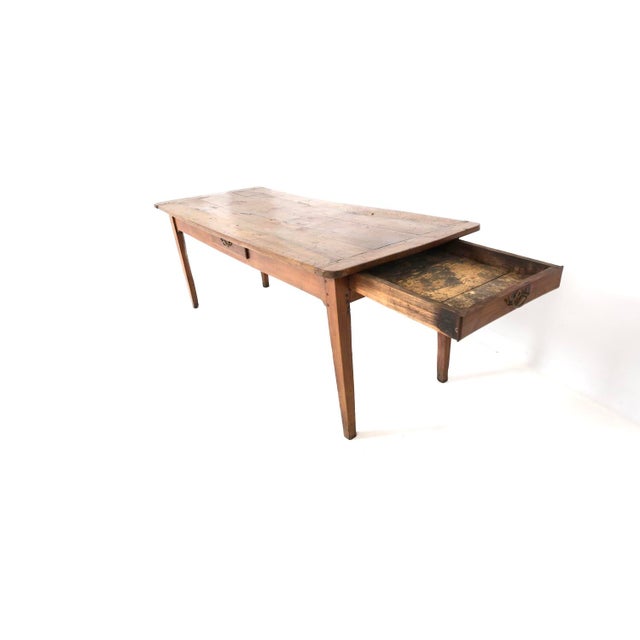 French Provincial Fruitwood Farm Table For Sale - Image 10 of 14