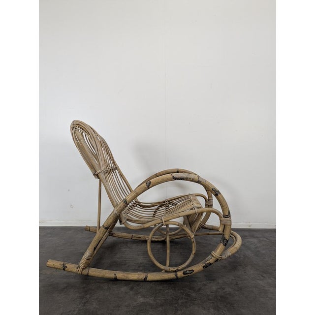 Rattan Rocking Chair by Rohe Noordwolde For Sale - Image 3 of 7